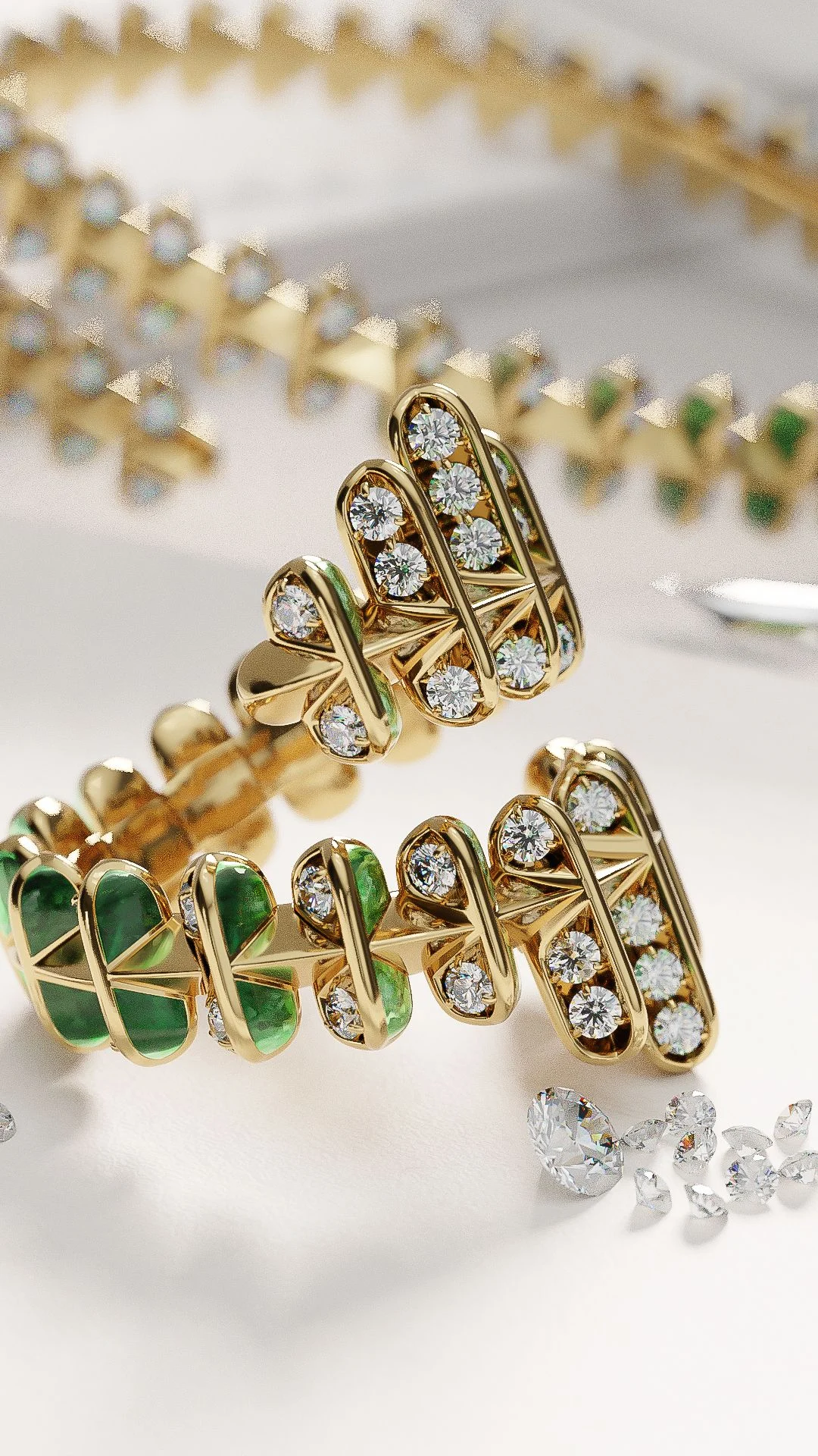 Emerald enamel — macro